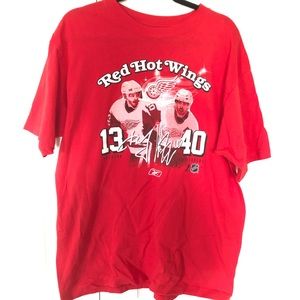 Reebok Detroit Red Wings Stars T-Shirt Size Large